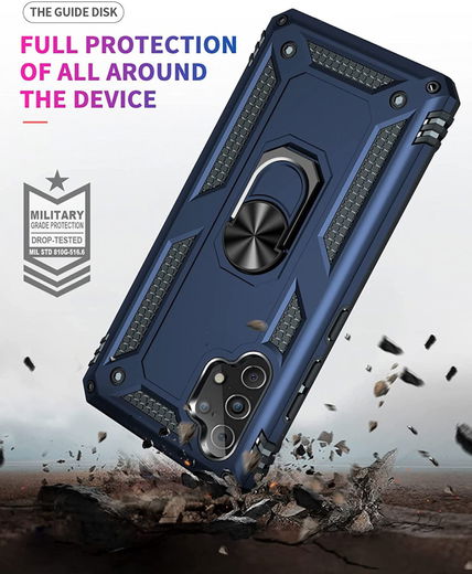 Samsung Galaxy A32 4G Hoesje Hybride Kickstand Back Cover Blauw afbeelding 5