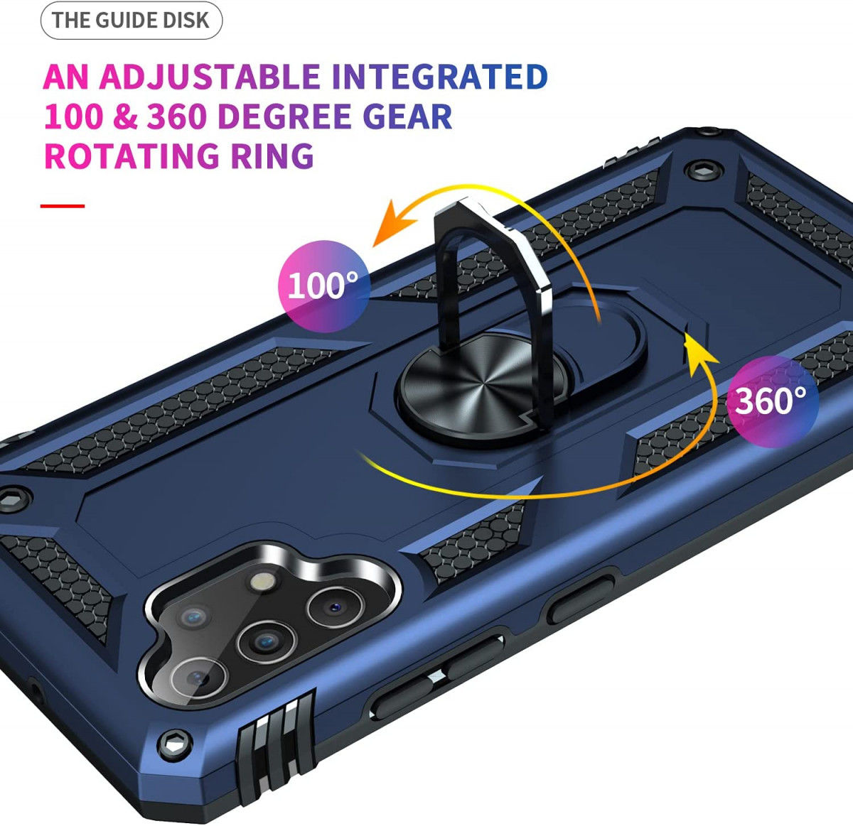 Samsung Galaxy A32 4G Hoesje Hybride Kickstand Back Cover Blauw afbeelding 6