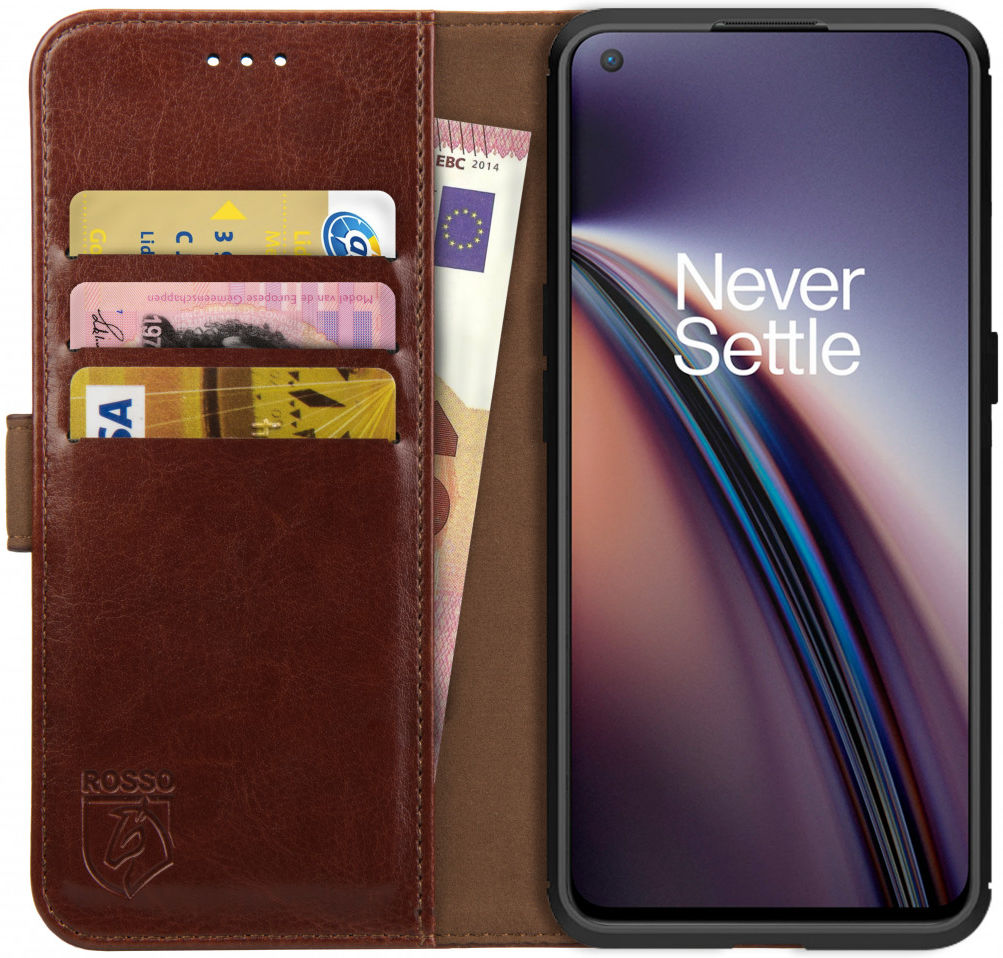 Rosso Element OnePlus Nord CE 5G Hoesje Book Cover Wallet Bruin afbeelding 1
