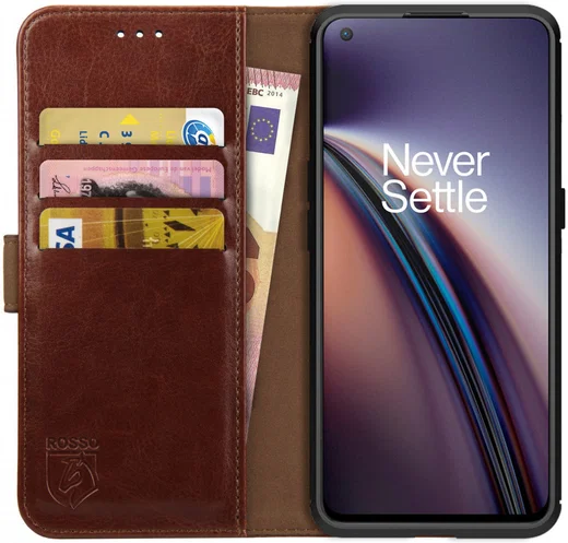 Rosso Element OnePlus Nord CE 5G Hoesje Book Cover Wallet Bruin afbeelding 1