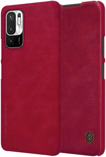 Nillkin Qin Xiaomi Redmi Note 10 5G / Poco M3 Hoesje Book Case Rood afbeelding 3