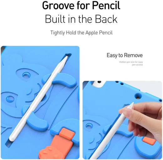Dux Ducis Panda Apple iPad 9.7 Kinder Tablethoes met Handvat Blauw afbeelding 12