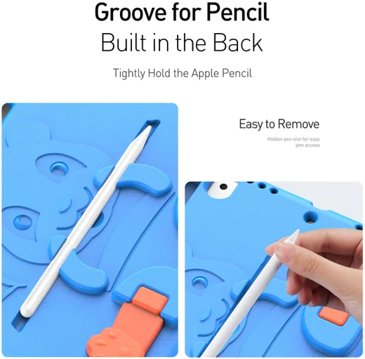 Dux Ducis Panda Apple iPad 10.2 Kinder Tablethoes met Handvat Blauw afbeelding 12