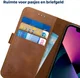 Rosso Deluxe Apple iPhone 13 Mini Hoesje Echt Leer Book Case Bruin afbeelding 5