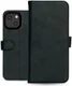 Rosso Deluxe Apple iPhone 13 Mini Hoesje Echt Leer Book Case Zwart afbeelding 12