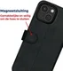 Rosso Deluxe Apple iPhone 13 Mini Hoesje Echt Leer Book Case Zwart afbeelding 7