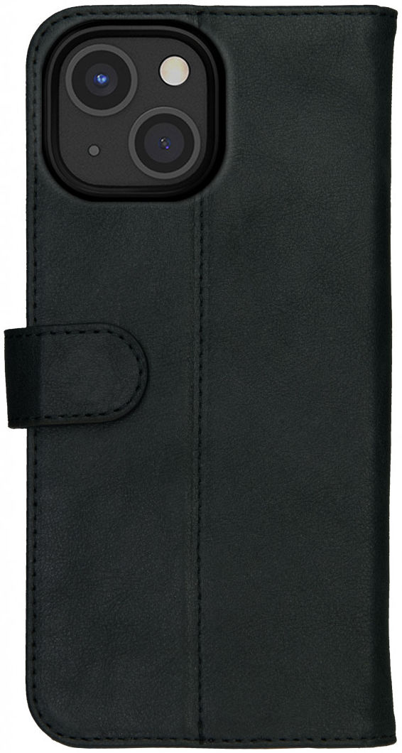 Rosso Deluxe Apple iPhone 13 Mini Hoesje Echt Leer Book Case Zwart afbeelding 10