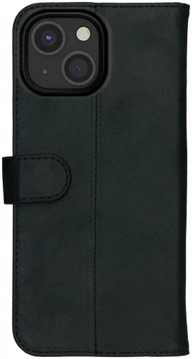 Rosso Deluxe Apple iPhone 13 Mini Hoesje Echt Leer Book Case Zwart afbeelding 10