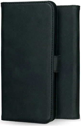 Rosso Deluxe Apple iPhone 13 Hoesje Echt Leer Book Case Zwart afbeelding 13