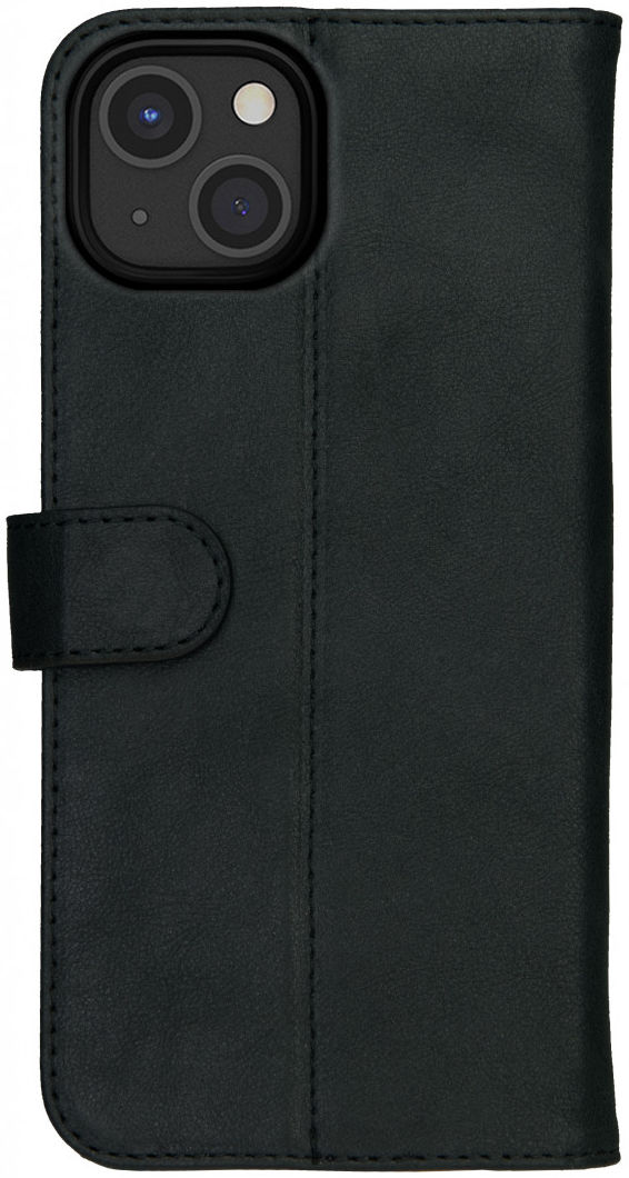 Rosso Deluxe Apple iPhone 13 Hoesje Echt Leer Book Case Zwart afbeelding 11