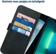 Rosso Deluxe Apple iPhone 13 Pro Max Hoesje Echt Leer Book Case Zwart afbeelding 6