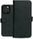 Rosso Deluxe Apple iPhone 13 Pro Max Hoesje Echt Leer Book Case Zwart afbeelding 12