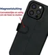 Rosso Deluxe Apple iPhone 13 Pro Max Hoesje Echt Leer Book Case Zwart afbeelding 7