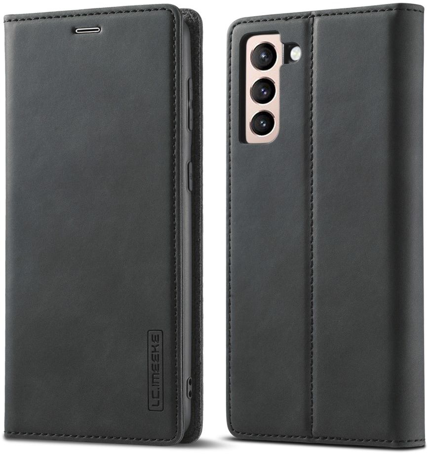 LC.IMEEKE Samsung Galaxy S21 FE Hoesje Portemonnee Book Case Zwart afbeelding 1