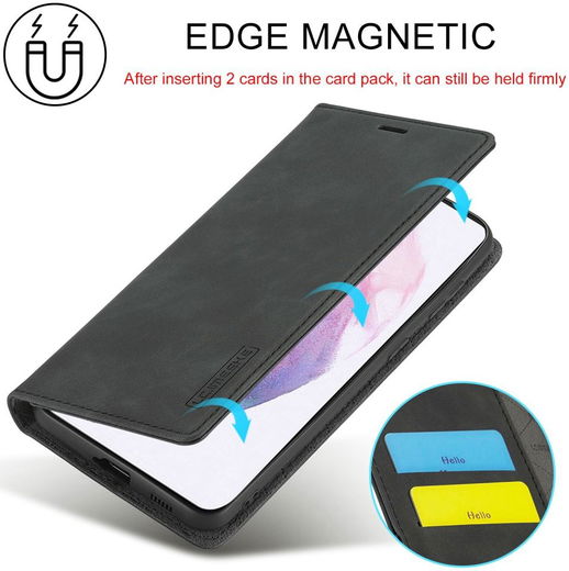 LC.IMEEKE Samsung Galaxy S21 FE Hoesje Portemonnee Book Case Zwart afbeelding 6