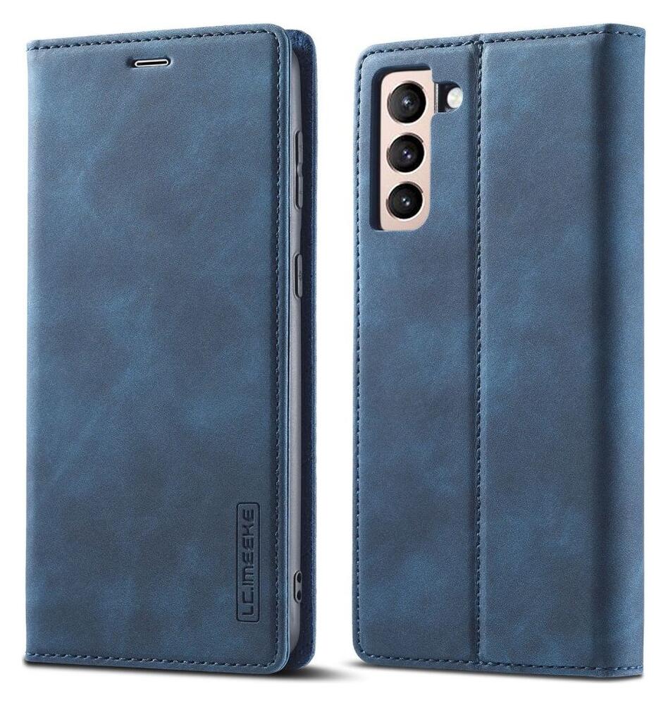 LC.IMEEKE Samsung Galaxy S21 FE Hoesje Portemonnee Book Case Blauw afbeelding 1