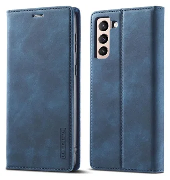 LC.IMEEKE Samsung Galaxy S21 FE Hoesje Portemonnee Book Case Blauw