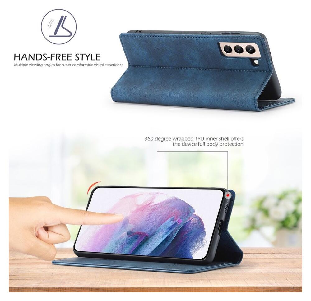 LC.IMEEKE Samsung Galaxy S21 FE Hoesje Portemonnee Book Case Blauw afbeelding 4