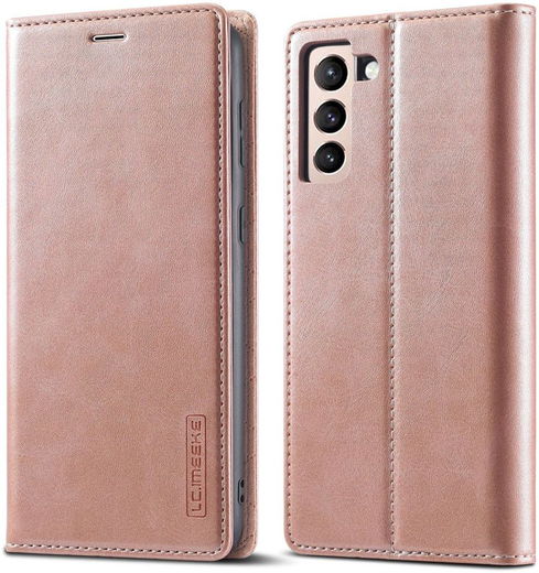 LC.IMEEKE Samsung Galaxy S21 FE Hoesje Portemonnee Book Case Roze afbeelding 1