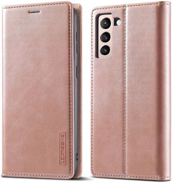 LC.IMEEKE Samsung Galaxy S21 FE Hoesje Portemonnee Book Case Roze