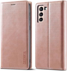 LC.IMEEKE Samsung Galaxy S21 FE Hoesje Portemonnee Book Case Roze afbeelding