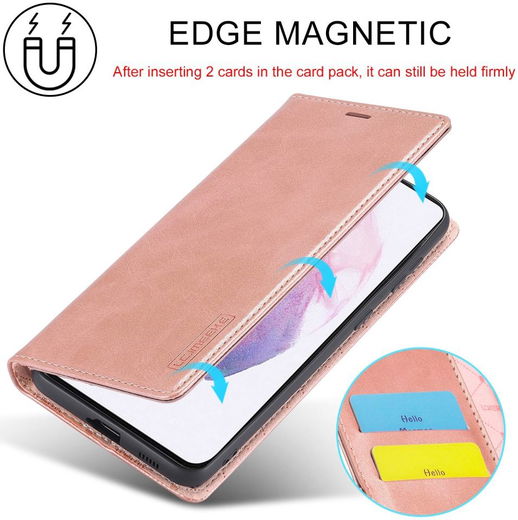 LC.IMEEKE Samsung Galaxy S21 FE Hoesje Portemonnee Book Case Roze afbeelding 6