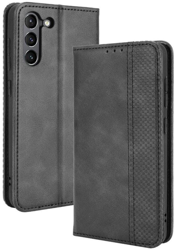 Samsung Galaxy S21 FE Hoesje Vintage Portemonnee Book Case Zwart afbeelding 1