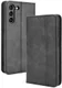 Samsung Galaxy S21 FE Hoesje Vintage Portemonnee Book Case Zwart afbeelding 1