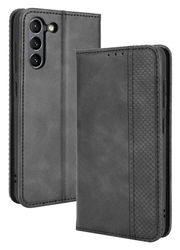 Samsung Galaxy S21 FE Hoesje Vintage Portemonnee Book Case Zwart afbeelding