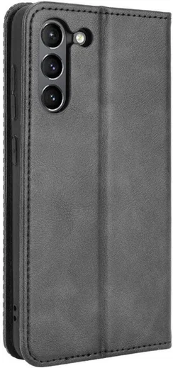 Samsung Galaxy S21 FE Hoesje Vintage Portemonnee Book Case Zwart afbeelding 4