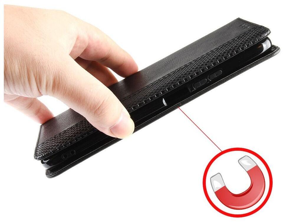 Samsung Galaxy S21 FE Hoesje Vintage Portemonnee Book Case Zwart afbeelding 7