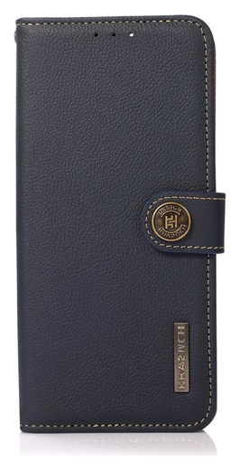 Samsung Galaxy S21 FE Hoesje RFID Portemonnee Bookcase Echt Leer Blauw afbeelding 4