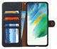 Samsung Galaxy S21 FE Hoesje RFID Portemonnee Bookcase Echt Leer Blauw afbeelding 1