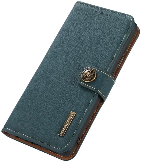 Samsung Galaxy S21 FE Hoesje RFID Portemonnee Bookcase Echt Leer Groen afbeelding 5