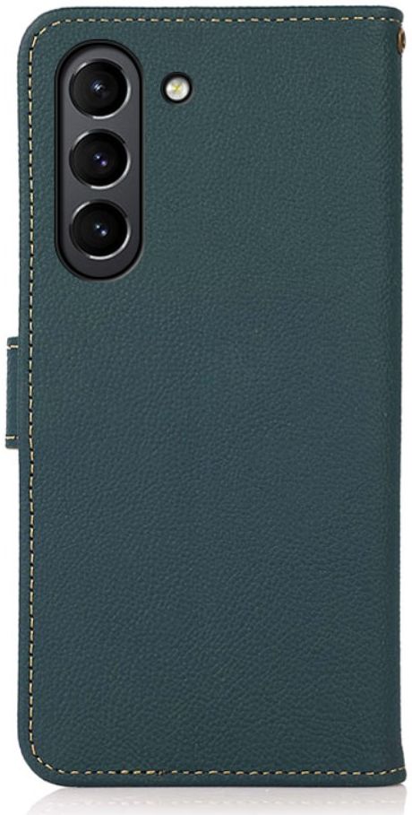 Samsung Galaxy S21 FE Hoesje RFID Portemonnee Bookcase Echt Leer Groen afbeelding 3