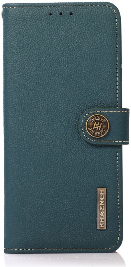 Samsung Galaxy S21 FE Hoesje RFID Portemonnee Bookcase Echt Leer Groen afbeelding 2