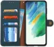 Samsung Galaxy S21 FE Hoesje RFID Portemonnee Bookcase Echt Leer Groen afbeelding 1