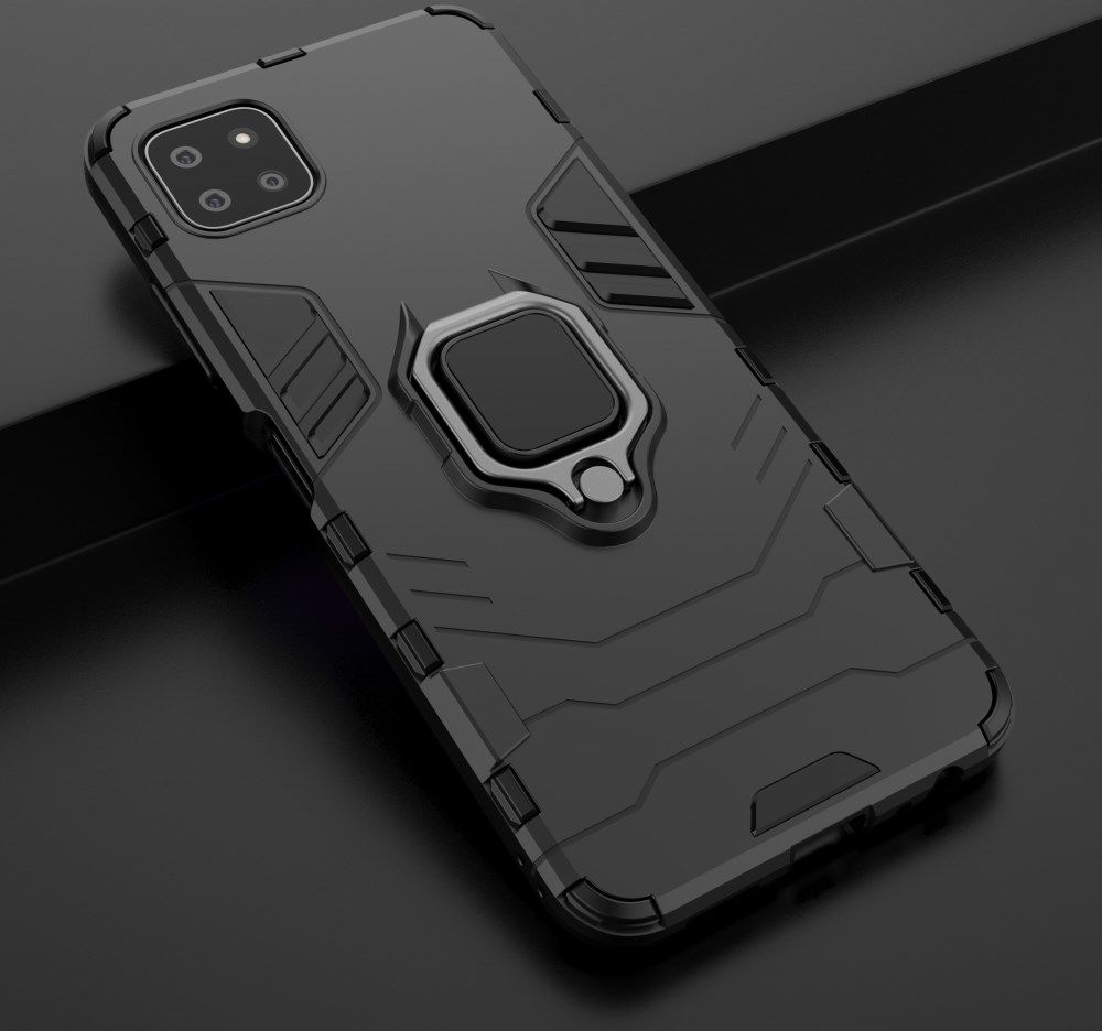 Samsung Galaxy A22 5G Shockproof Hybride Backcover Met Kickstand Zwart afbeelding 9