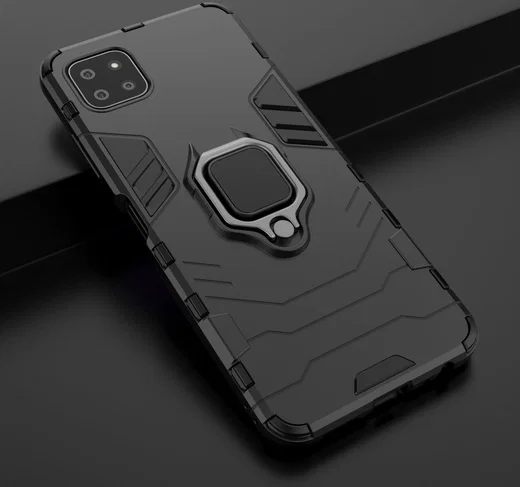 Samsung Galaxy A22 5G Shockproof Hybride Backcover Met Kickstand Zwart afbeelding 9