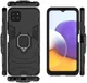 Samsung Galaxy A22 5G Shockproof Hybride Backcover Met Kickstand Zwart afbeelding 3