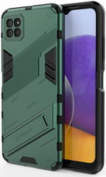 Samsung Galaxy A22 5G Hybride Hoesje met Kickstand Groen afbeelding