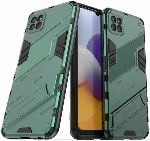 Samsung Galaxy A22 5G Hybride Hoesje met Kickstand Groen afbeelding 2