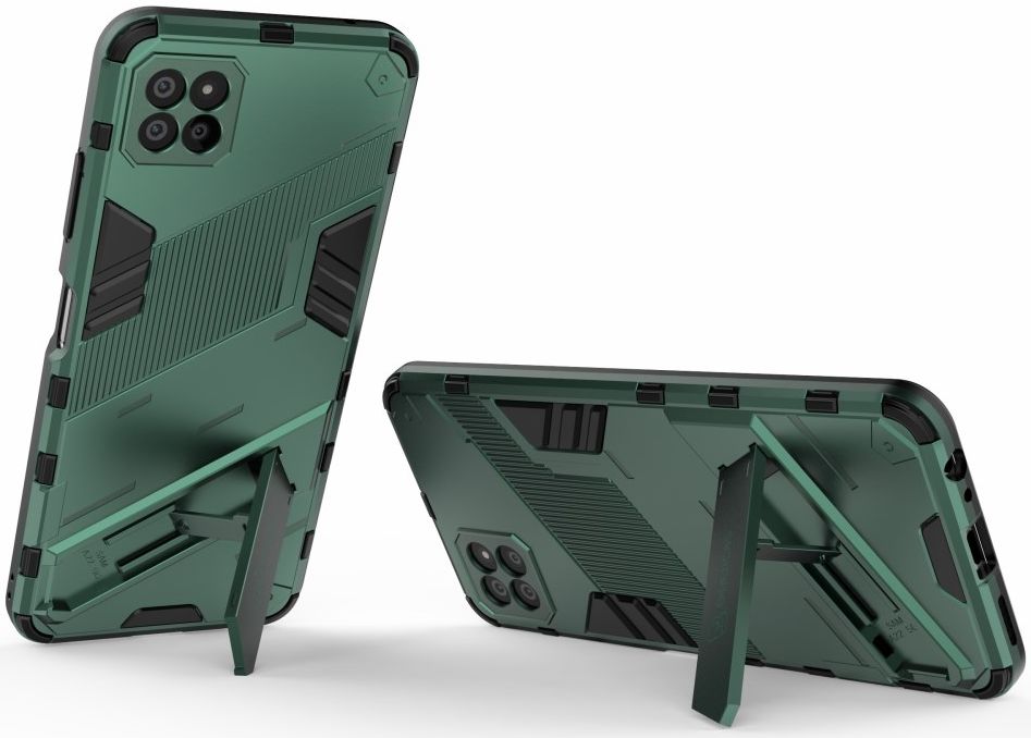 Samsung Galaxy A22 5G Hybride Hoesje met Kickstand Groen afbeelding 4