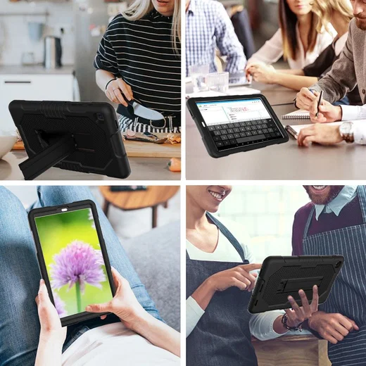 Samsung Galaxy Tab A7 Lite Hybride Hoes met Kickstand Zwart afbeelding 6