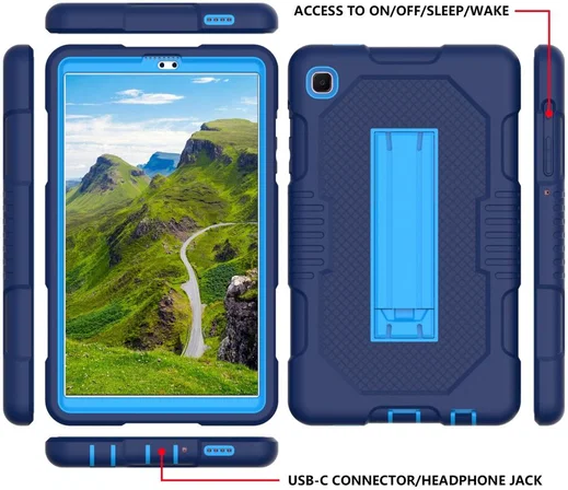 Samsung Galaxy Tab A7 Lite Hybride Hoes met Kickstand Blauw afbeelding 4
