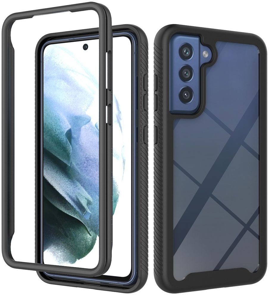 Samsung Galaxy S21 FE Hoesje Volledig Schokbestendig Cover Zwart afbeelding 1