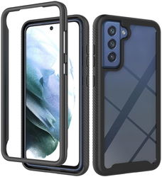 Samsung Galaxy S21 FE Hoesje Volledig Schokbestendig Cover Zwart afbeelding