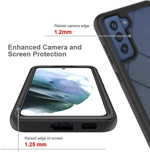Samsung Galaxy S21 FE Hoesje Volledig Schokbestendig Cover Zwart afbeelding 4