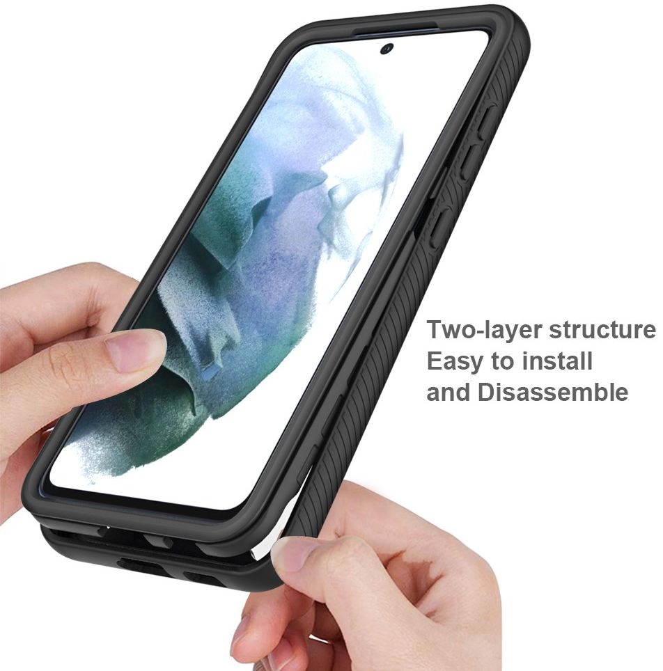 Samsung Galaxy S21 FE Hoesje Volledig Schokbestendig Cover Zwart afbeelding 6