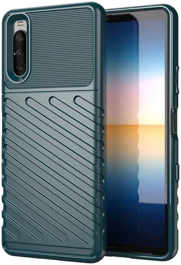 Sony Xperia 10 III Thunder Series Hoesje Back Cover TPU Groen afbeelding 1